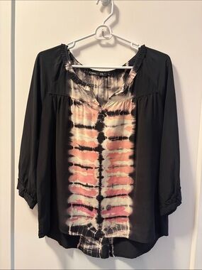 Gypsy 05 Blouse with Pink and Cream Tie-Dye Front